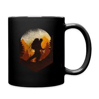 Cool Hiking Hiking Mountains Shirt - Full Colour Mug - black - Right