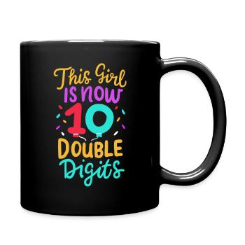 10th birthday child girl - Full Colour Mug - black - Right