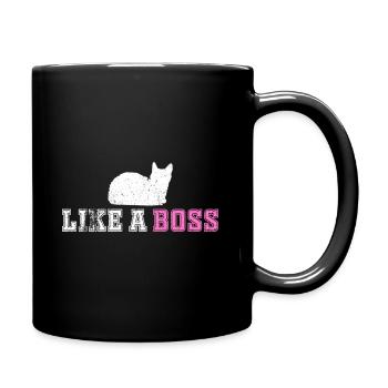 like a boss cat kitty kitty cat - Full Colour Mug - black - Right