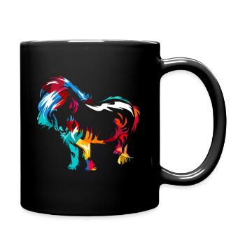 Shetlandpony Geschenk - Tasse einfarbig - Schwarz - Rechts