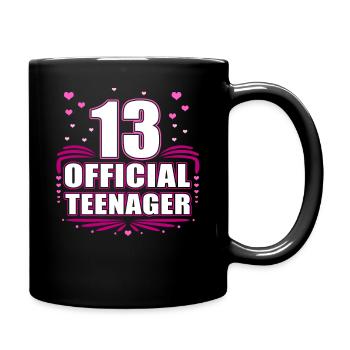 13 Official Teenagers – 13 Years Birthday - Full Colour Mug - black - Right