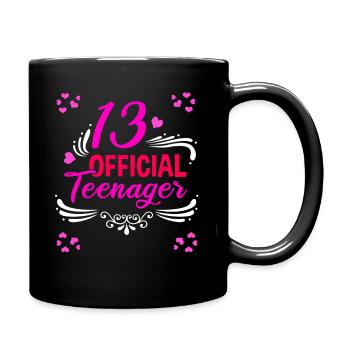 13 Official Teenagers – 13 Years Birthday Girl - Full Colour Mug - black - Right