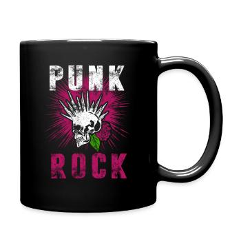 Punk skull punk rock punks punk rocker - Full Colour Mug - black - Right