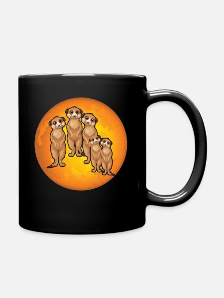 Die Erdmännchen Familie - Tasse einfarbig - Schwarz