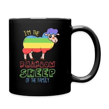 I'm the rainbow sheep of the family - Full Colour Mug - black - Right