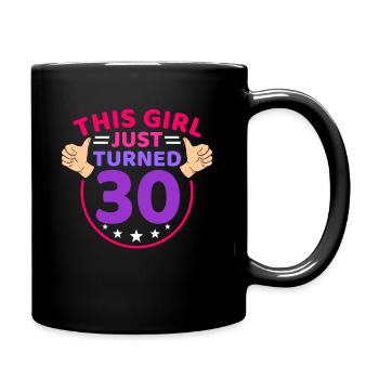30th birthday present 30 years old - Full Colour Mug - black - Right