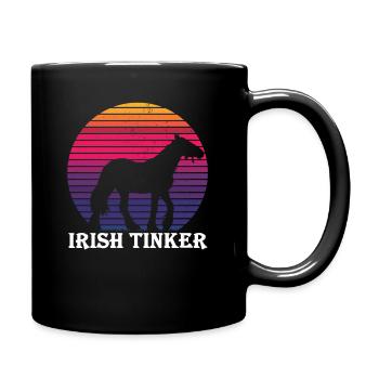 Irish Tinker - Pferd im Retro Style - Tasse einfarbig - Schwarz - Rechts
