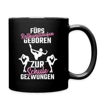 Rollkunstlauf Rollschuhlaufen Mädchen Geschenk - Tasse einfarbig - Schwarz - Rechts