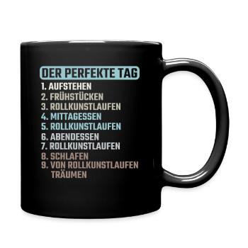 Rollkunstlauf Rollschuhlaufen - Tasse einfarbig - Schwarz - Rechts