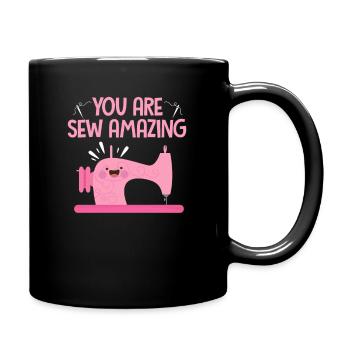 Nähen - Tasse einfarbig - Schwarz - Rechts