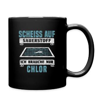 Schwimmer Schwimmbad Schwimmverein Schwimmen - Tasse einfarbig - Schwarz - Rechts