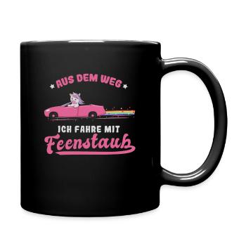 Autofahrerin Einhorn Fahranfängerin Führerschein - Tasse einfarbig - Schwarz - Rechts