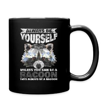 racoon - Full Colour Mug - black - Right