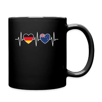 Deutschland Neuseeland Germany Geschenk 1178 - Tasse einfarbig - Schwarz - Rechts
