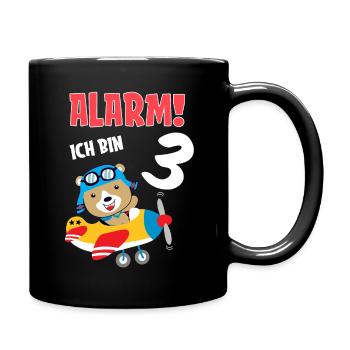 Alarm Ich Bin 3 | 3 Jahre Geburtstagsgeschenk - Tasse einfarbig - Schwarz - Rechts