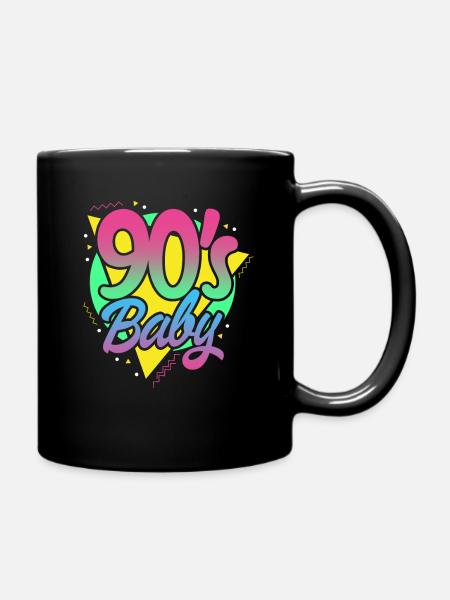 90 années 90 90 rétro vintage cadeau - Mug uni - noir