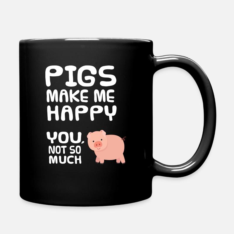 Schwein - Tasse einfarbig - Schwarz