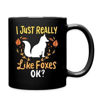 Fuchs Füchse - Tasse einfarbig - Schwarz - Rechts