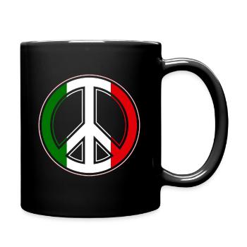 Italien Flagge Peace Zeichen T-Shirt - Tasse einfarbig - Schwarz - Rechts