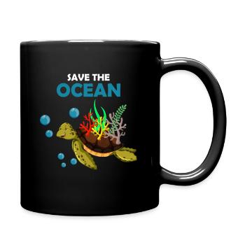 Turtle climate change - Full Colour Mug - black - Right