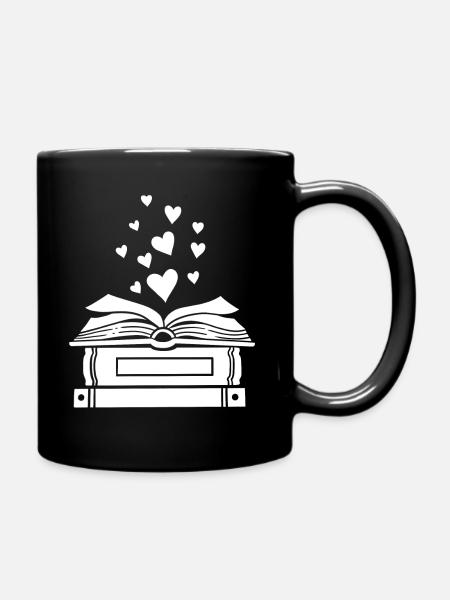 Bücher Buch - Tasse einfarbig - Schwarz