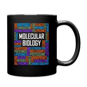 Molekularbiologische Wörter - Tasse einfarbig - Schwarz - Rechts