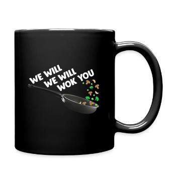 Funny cooking asian cuisine food wok cook - Full Colour Mug - black - Right