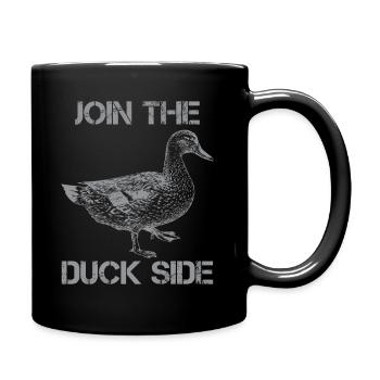 Join The Duck Side Funny Bird Joke Farm Tier - Full Colour Mug - black - Right