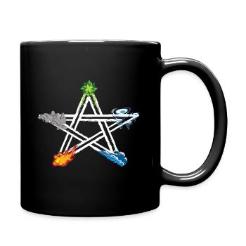 Pentagramme magique des cinq éléments païens de la Wicca - Mug uni - noir - Droite