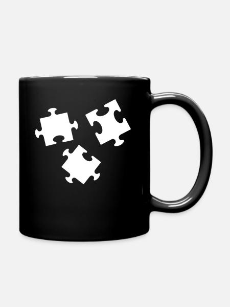 Puzzle t-shirt cadeau - Mug uni - noir