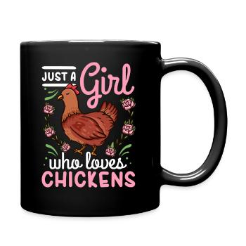 Huhn Hühner Hühnerstall Bauernhof Tiere - Tasse einfarbig - Schwarz - Rechts