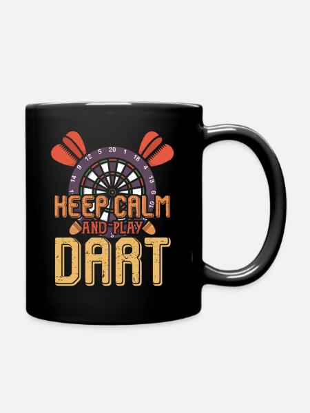 Keep calm and play dart - darts - Full Colour Mug - black