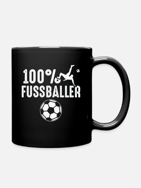 100% FUSSBALLER - Tasse einfarbig - Schwarz