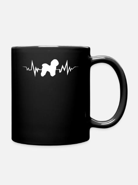 Tshirt Heartbeat pour les propriétaires de Bichon Frise - Mug uni - noir