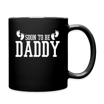 Vater Papa Schwangerschaft - Tasse einfarbig - Schwarz - Rechts