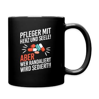 Pfleger Mit Herz Und Seele Altenheim Senioren - Tasse einfarbig - Schwarz - Rechts