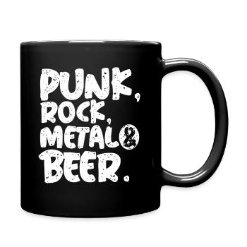 Punk Rock Bier Festival Party Retro Geschenk - Tasse einfarbig - Schwarz - Rechts