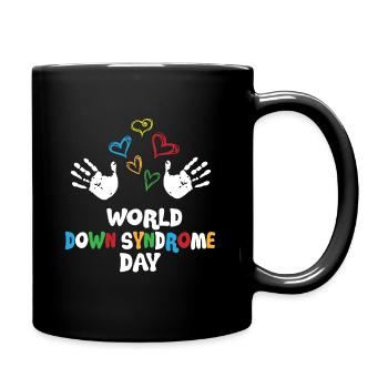 Down syndrome day trisomy chromosome # 21 - Full Colour Mug - black - Right