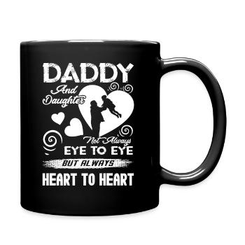 Father's Day Daddy And Daughter Heart To Heart - Full Colour Mug - black - Right