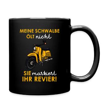 Schwalbe Moped Zweirad Sime Öl Revier Geschenk - Tasse einfarbig - Schwarz - Rechts