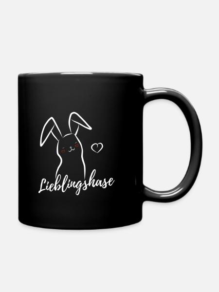 Lieblingshase verliebt Geschenkidee - Tasse einfarbig - Schwarz