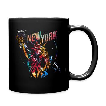 New York Statue of Liberty - Full Colour Mug - black - Right