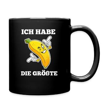 Lustiges Bananen Die Größte Banane Spruch Obst - Tasse einfarbig - Schwarz - Rechts