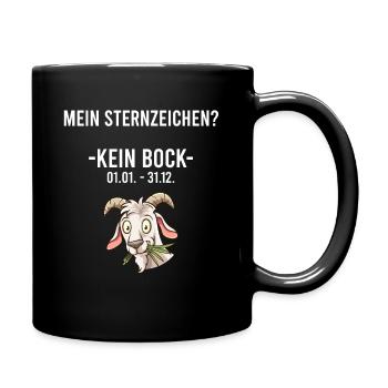 Sternzeichen Kein Bock | Ziege Lustig Geschenk - Tasse einfarbig - Schwarz - Rechts