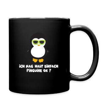 Pinguin - Tasse einfarbig - Schwarz - Rechts