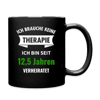Petersilien Hochzeit 12,5 Jahre Hochzeitstag Idee - Tasse einfarbig - Schwarz - Rechts