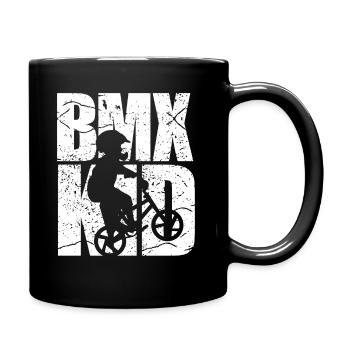 BMX child cyclist bike - Full Colour Mug - black - Right