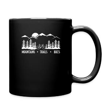 Pistes de VTT - Mug uni - noir - Droite