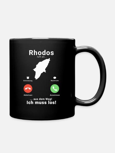 Griechenland Rhodos Anruf Insel Urlaub Reise - Tasse einfarbig - Schwarz