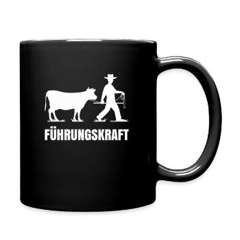 Führungskraft Landwirt Design mit Milchkuh - Tasse einfarbig - Schwarz - Rechts